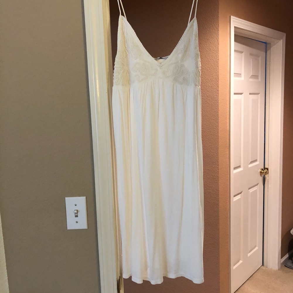 Zara White embellished dress